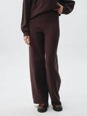 Вязаные брюки с декоративными швами, арт. 12838