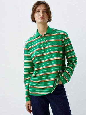 Лонгслив-поло в полоску, арт. 12839