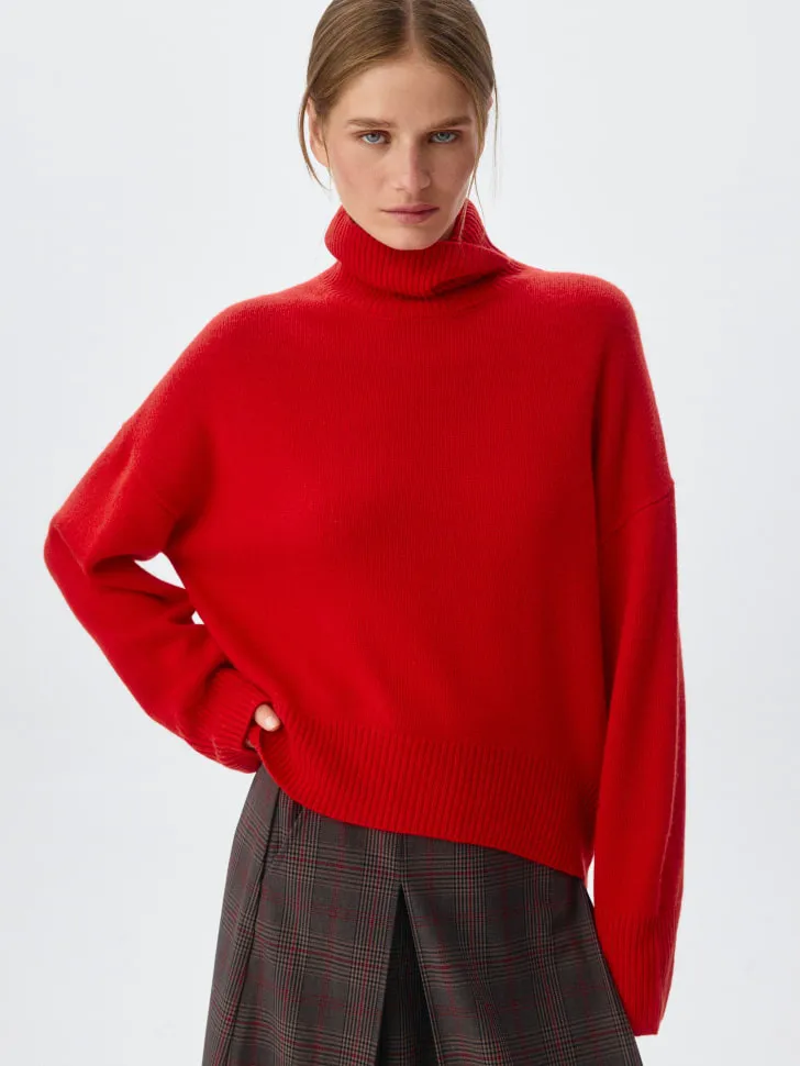 Джемпер из смесовой шерсти и кашемира, красный, арт. 12840