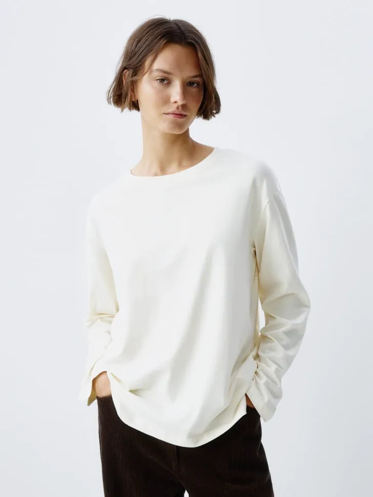 Лонгслив Anna Oversize Fit, белый, арт. 12841