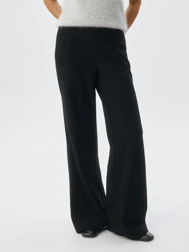 Трикотажные широкие брюки с утеплением, арт. 12849