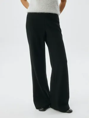 Трикотажные широкие брюки с утеплением, арт. 12849