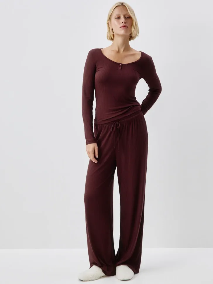 Пижамные брюки, бордовый, арт. 12877
