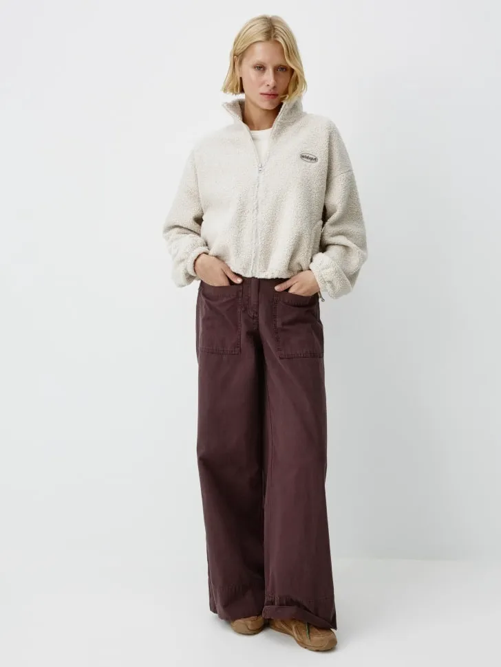 Широкие брюки с накладными карманами, бордовый, арт. 12878