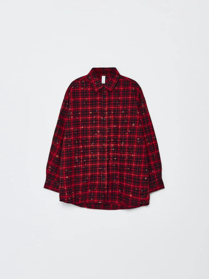 Фланелевая рубашка в клетку, разноцветный, арт. 12882