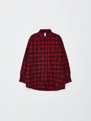 Фланелевая рубашка в клетку, арт. 12882