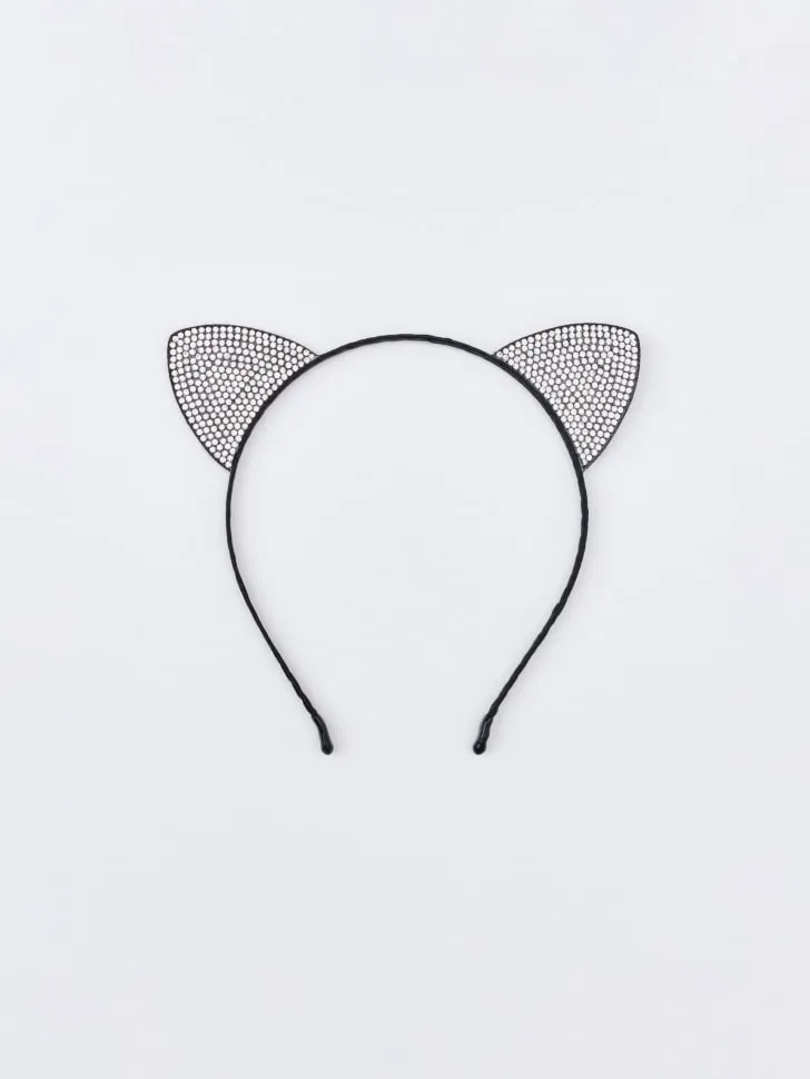 Ободок с ушками, черный, арт. 12883