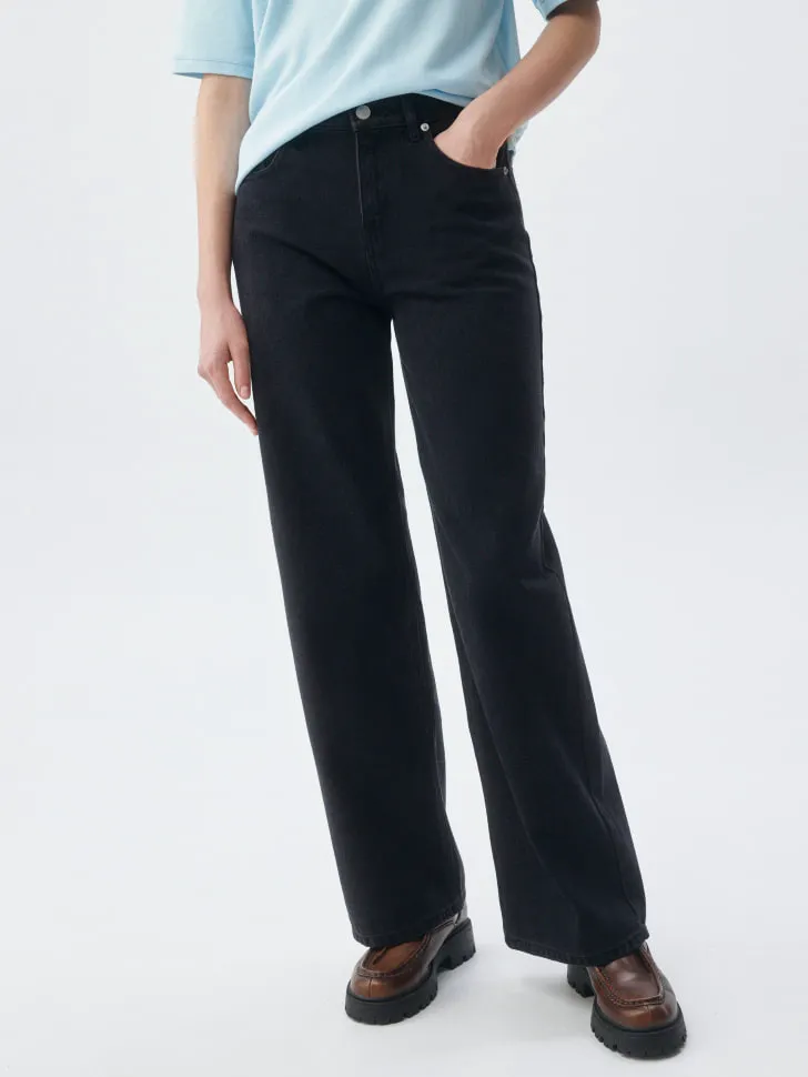 Джинсы Loose Straight, черный, арт. 12884