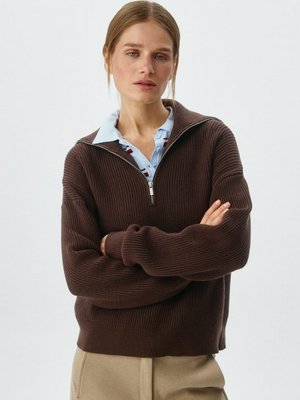 Вязаный джемпер с воротником-стойкой на молнии, арт. 12887