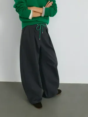 Широкие брюки слоучи из хлопка, арт. 12890