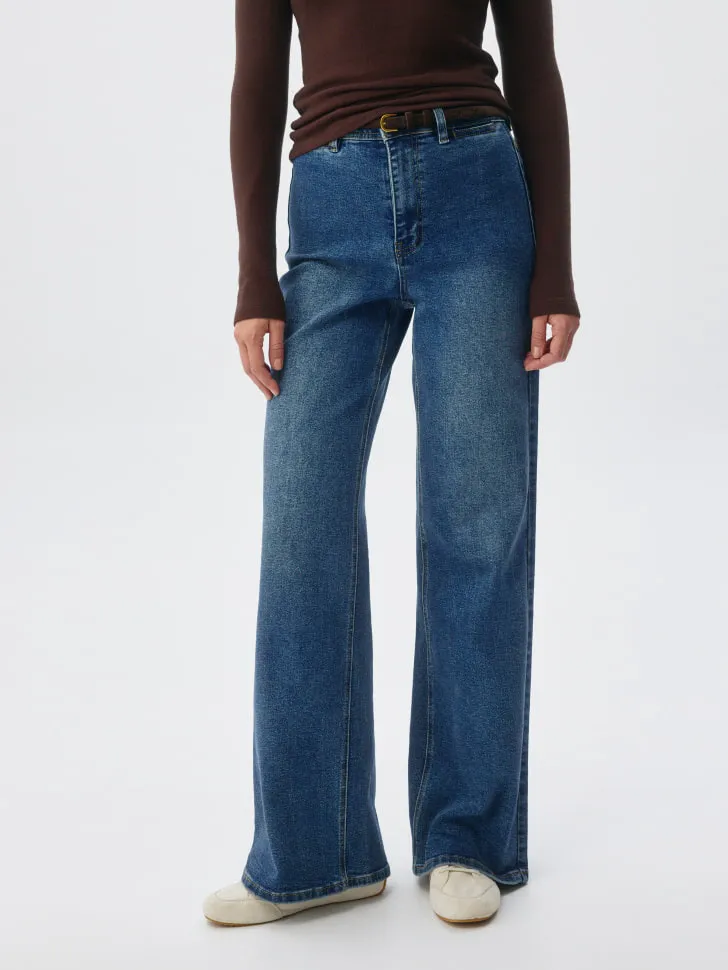 Джинсы WIDE LEG, синий, арт. 12895