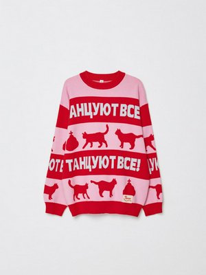 Вязаный джемпер с принтом для девочек SELA x Мосфильм, арт. 12914