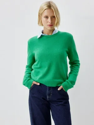 Джемпер из 100% шерсти, зеленый, арт. 12918