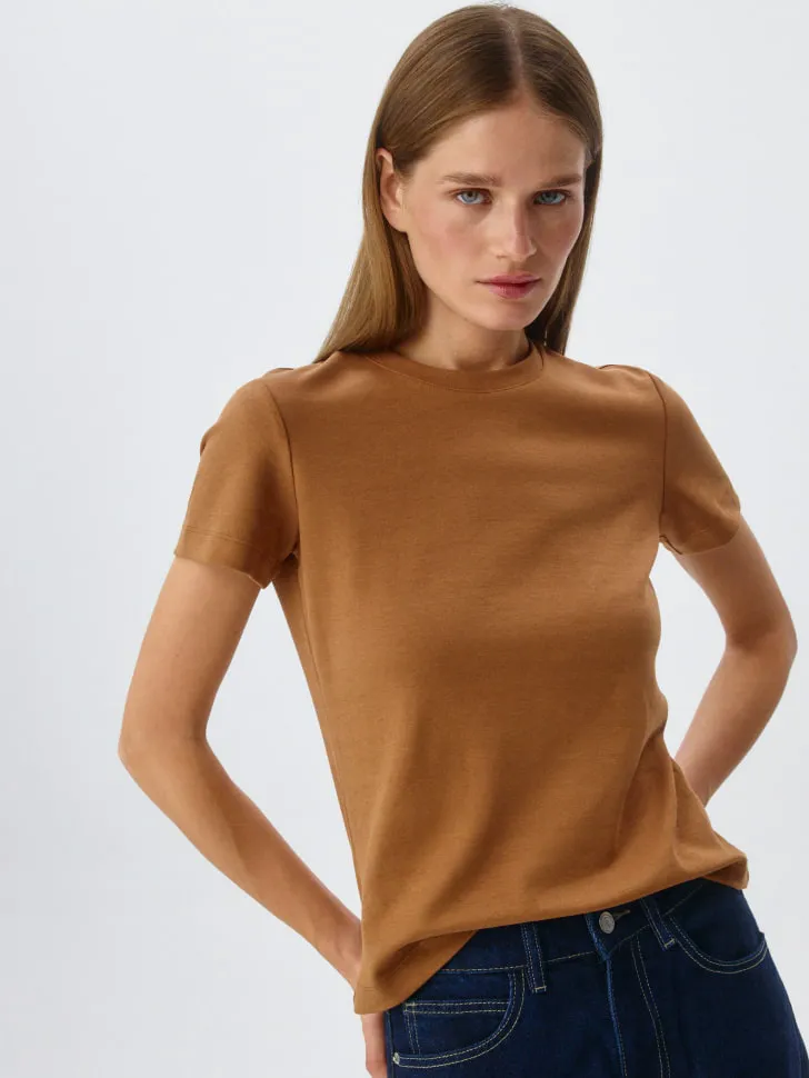 Футболка из интерлока, коричневый, арт. 12920