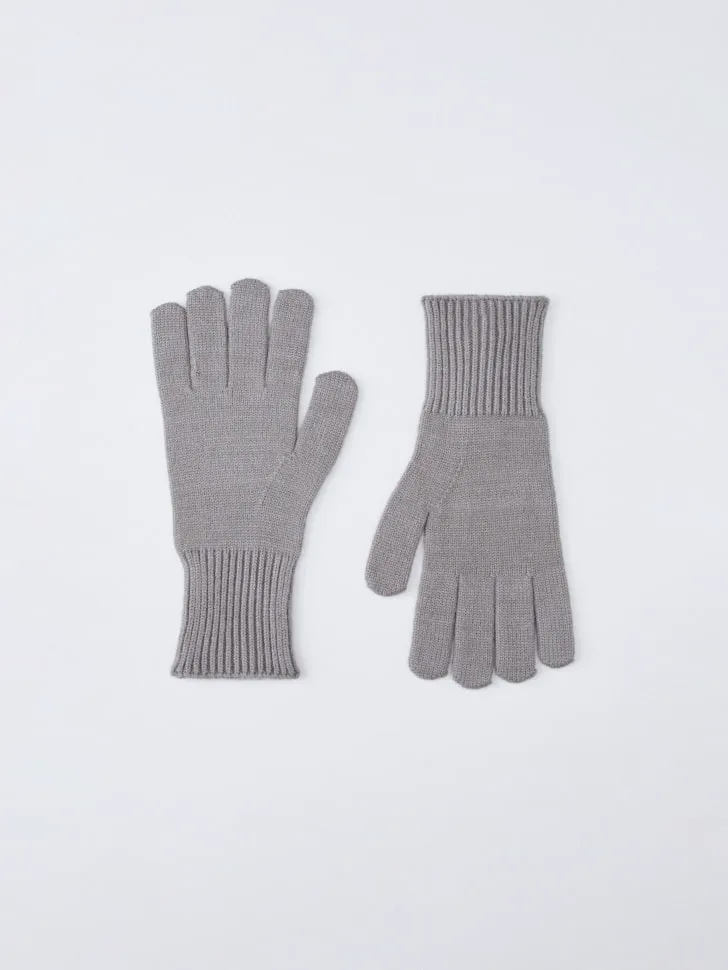 Вязаные рибовые перчатки, серый, арт. 12930