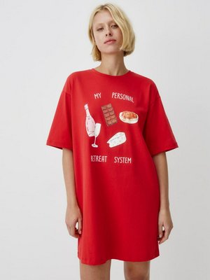 Домашнее платье-футболка оверсайз с принтом, арт. 12931