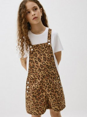 Леопардовый джинсовый комбинезон, арт. 12948