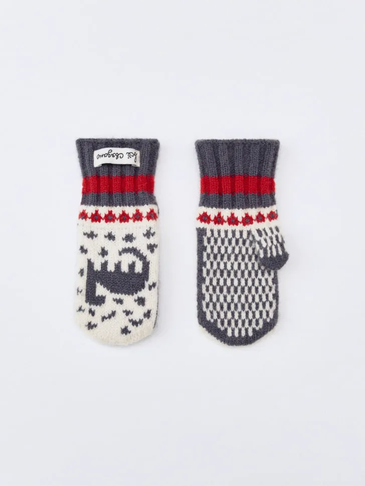 Вязаные варежки, разноцветный, арт. 12952