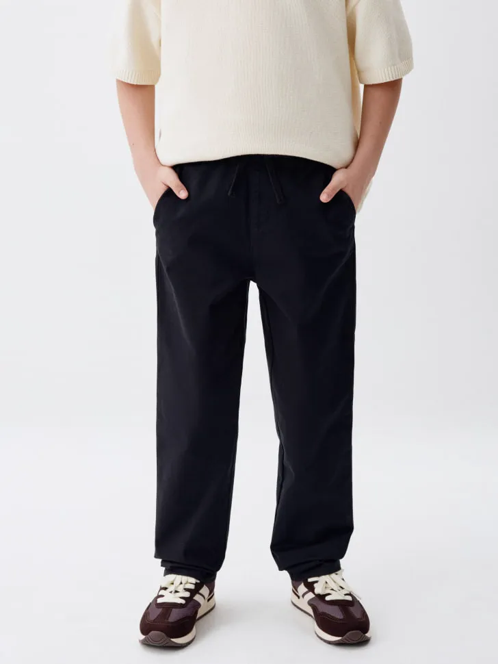 Прямые брюки на резинке для мальчиков, синий, арт. 13004