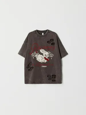 Футболка оверсайз с принтом, арт. 13007