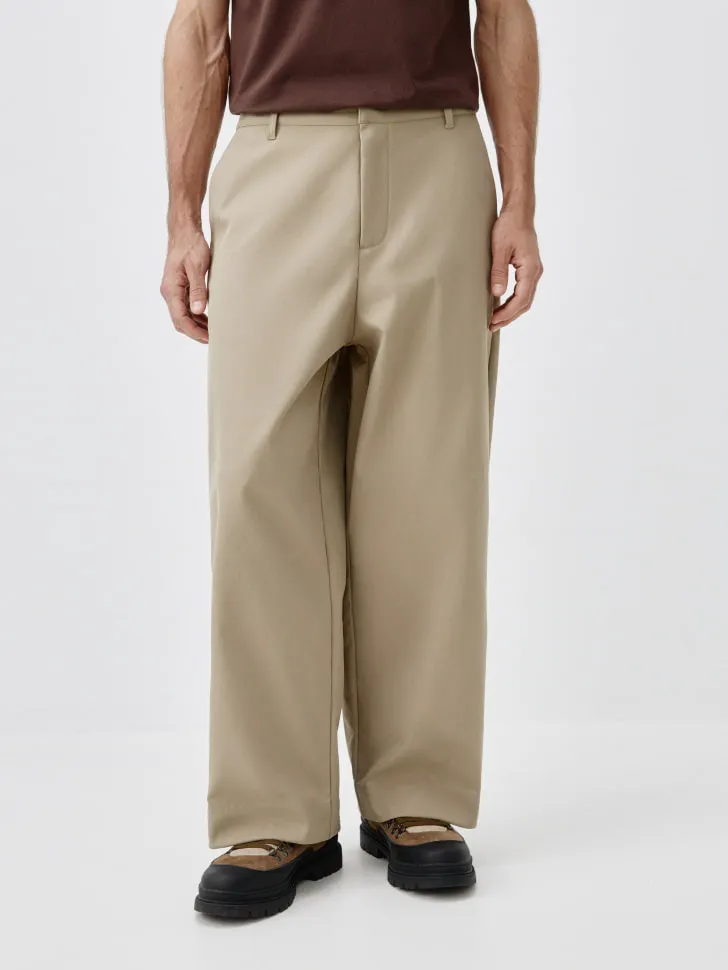 Утепленные брюки свободного кроя, бежевый, арт. 13017