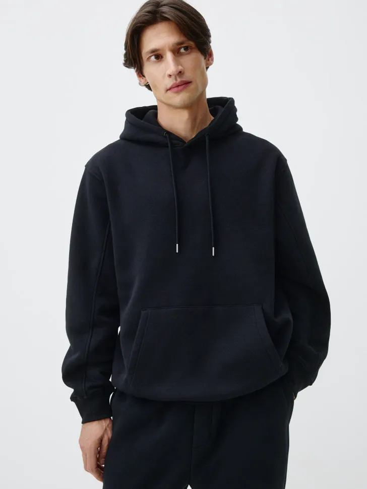 Худи REGULAR FIT из футера, черный, арт. 13020