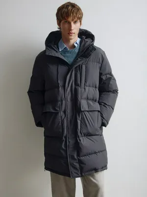 Зимний пуховик с натуральным наполнителем из пуха и пера, арт. 13031