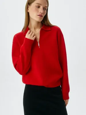 Вязаный джемпер-поло на молнии, арт. 13033