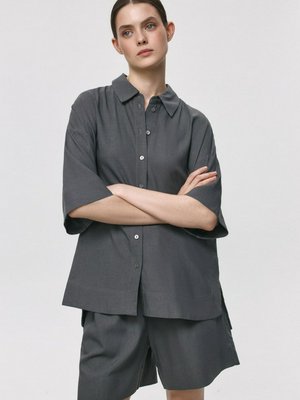 Рубашка из вискозы и льна, темно-серый, арт. Не указан