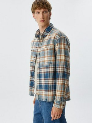 Рубашка в клетку из фланели, арт. 13051