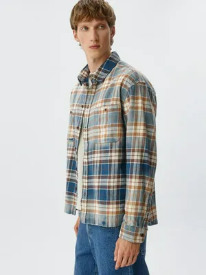 Рубашка в клетку из фланели, арт. 13051