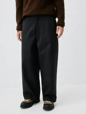 Утепленные брюки свободного кроя, черный, арт. 13066