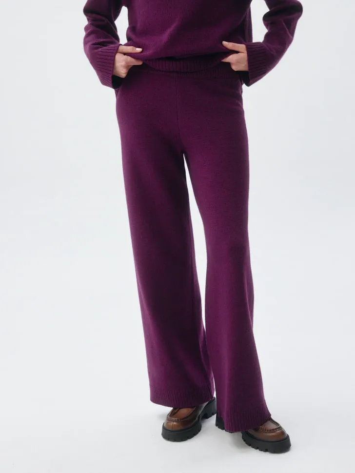 Вязаные брюки с ангорой, фиолетовый, арт. 13070