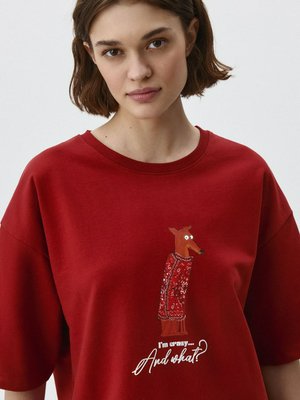 Футболка оверсайз с принтами и вышивками, арт. 13078