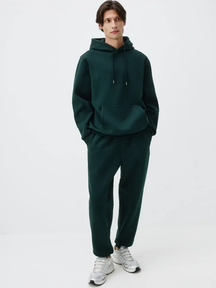 Базовые джоггеры из футера, зеленый, арт. 13079