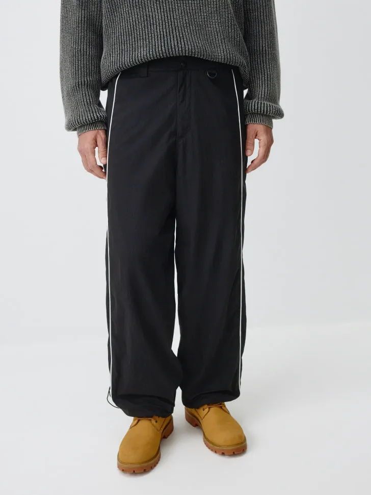 Утепленные брюки свободного кроя, черный, арт. 13080