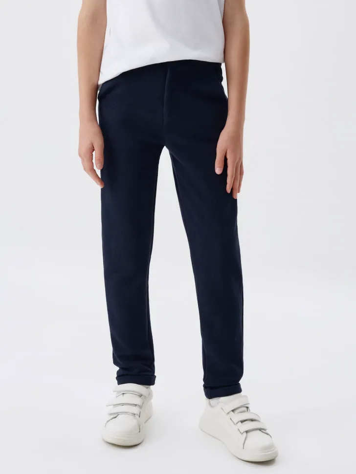 Прямые брюки на резинке, синий, арт. 13098