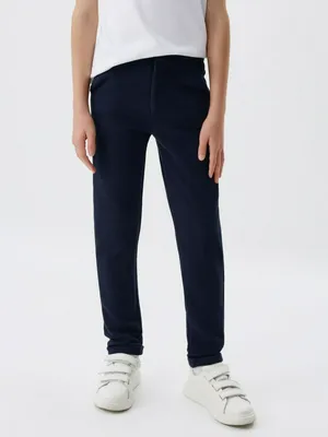 Прямые брюки на резинке, синий, арт. 13098