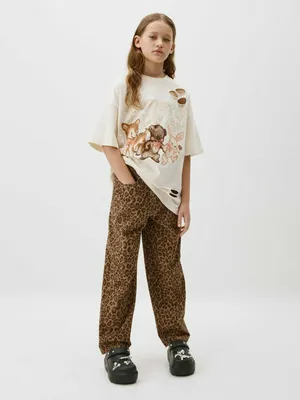 Брюки с леопардовым принтом для девочек, арт. 13101