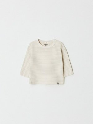 Лонгслив в полоску для малышей, бежевый, арт. Не указан