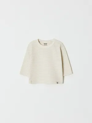 Лонгслив в полоску для малышей, бежевый, арт. Не указан