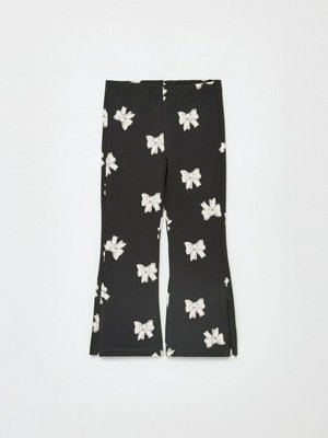 Брюки клеш с принтом, черный, бежевый, арт. Не указан