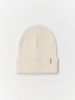 Трикотажная шапка с патчем для девочек, молочный, арт. 000