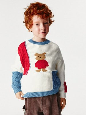 Вязаный джемпер оверсайз в стиле пэчворк, арт. 13189