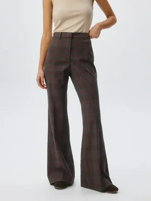 Брюки клеш в клетку, арт. 13215