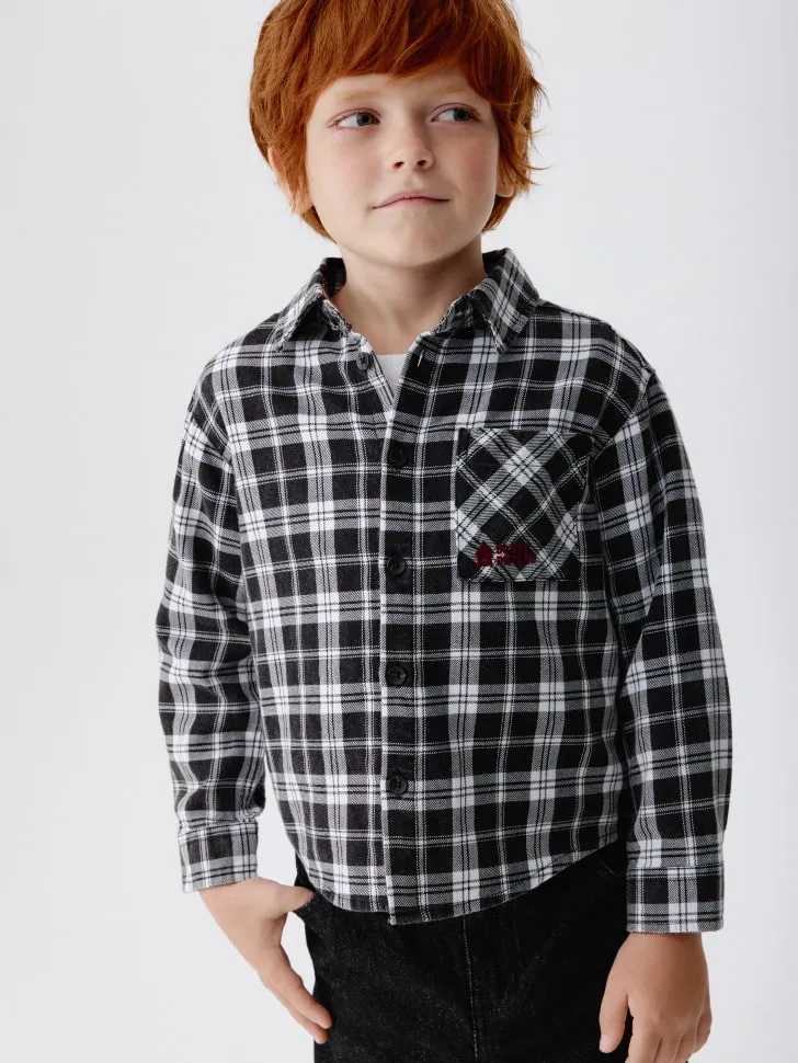 Рубашка из твила в клетку, разноцветный, арт. 13220