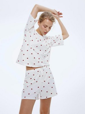 Трикотажная пижама с принтом в сердечко, арт. 13226