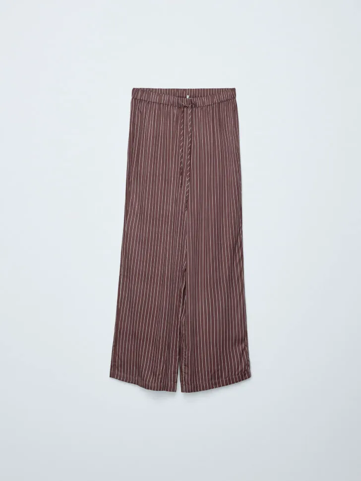 Домашние брюки в полоску, коричневый, арт. 13231