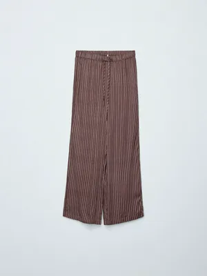 Домашние брюки в полоску, коричневый, арт. 13231