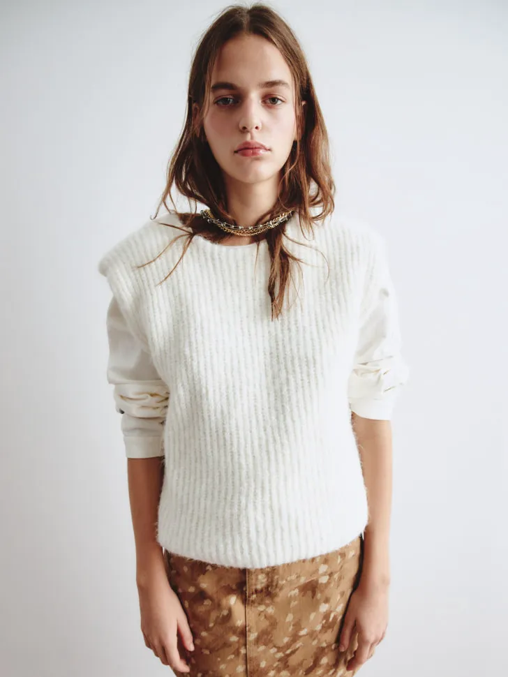 Вязаный жилет SELA Young с шерстью, белый, арт. 13235